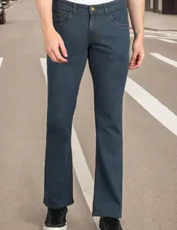 Men Boot-Leg Mid Rise Grey Jeans