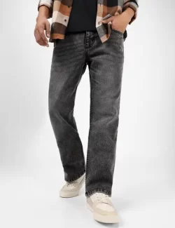 Men Boot-Leg Mid Rise Black Jeans