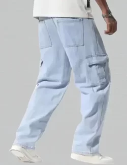 Men Jogger Fit Mid Rise Light Blue Jeans